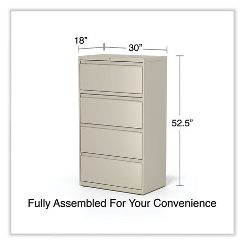 Lateral File, 4 Legal/letter-size File Drawers, Putty, 30" X 18.63" X 52.5"
