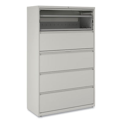 Lateral File, 5 Legal/letter/a4/a5-size File Drawers, 1 Roll-out Posting Shelf, Light Gray, 42" X 18.63" X 67.63"