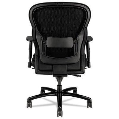 Wave Mesh Big And Tall Chair, Supports Up To 450 Lb, 19.25" To 22.25" Seat Height, Black