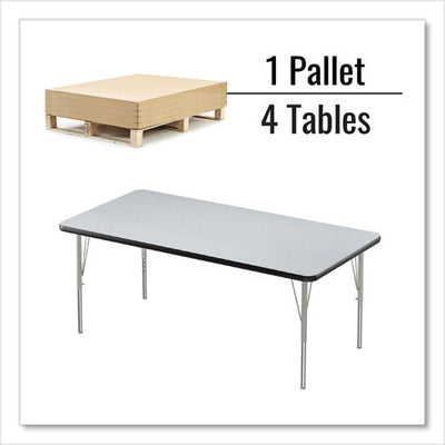 Adjustable Activity Table, Rectangular, 60" X 30" X 19" To 29", Granite Top, Black Legs, 4/pallet, Ships In 4-6 Business Days