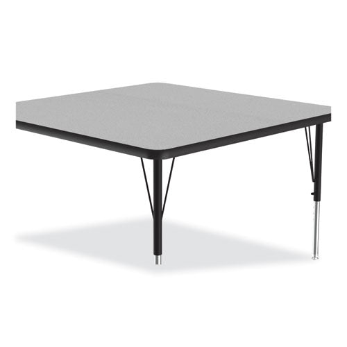 Adjustable Activity Tables, Square, 48" X 48" X 19" To 29", Gray Top, Black Legs, 4/pallet, Ships In 4-6 Business Days