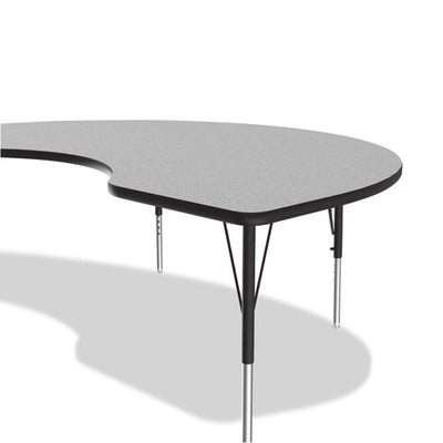 Adjustable Activity Tables, Kidney Shaped, 72" X 48" X 19" To 29", Gray Top, Black Legs, 4/pallet, Ships In 4-6 Business Days