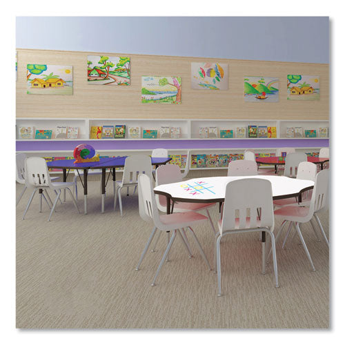Markerboard Activity Tables, Round, 60" X 19" To 29", White Top, Black/silver Legs, 4/pallet, Ships In 4-6 Business Days