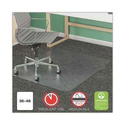 Supermat Frequent Use Chair Mat For Medium Pile Carpet, 36 X 48, Rectangular, Clear