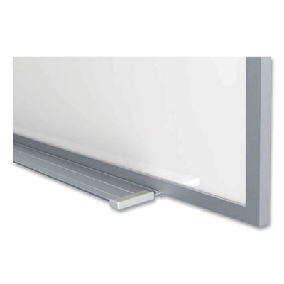 Magnetic Porcelain Whiteboard With Satin Aluminum Frame And Map Rail, 144.59 X 60.47, White Surface, Ships In 7-10 Bus Days