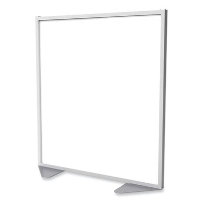 Floor Partition With Aluminum Frame, 48.06 X 2.04 X 53.86, White, Ships In 7-10 Business Days