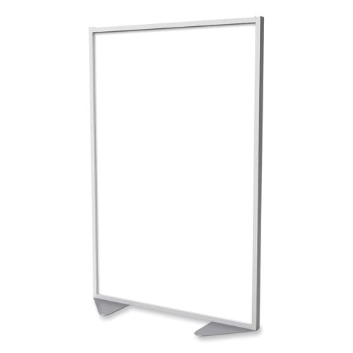 Floor Partition With Aluminum Frame, 48.06 X 2.04 X 53.86, White, Ships In 7-10 Business Days