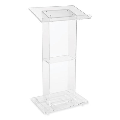 Clear Acrylic Lectern With Shelf, 24 X 15 X 46, Clear, Ships In 1-3 Business Days
