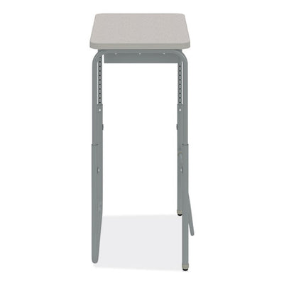 Alphabetter 2.0 Height-adjust Student Desk W/pendulum Bar, 27.75 X 19.75 X 29 To 43, Pebble Gray, Ships In 1-3 Business Days