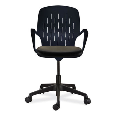 Shell Desk Chair, Supports Up To 275 Lb, 17" To 20" Seat Height, Black Seat/back, Black Base, Ships In 1-3 Business Days