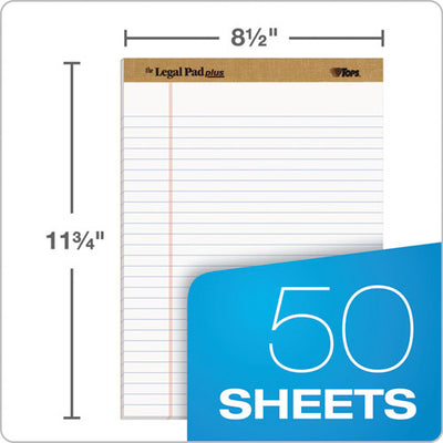 "the Legal Pad" Plus Ruled Perforated Pads With 40 Pt. Back, Wide/legal Rule, 50 White 8.5 X 11.75 Sheets, Dozen