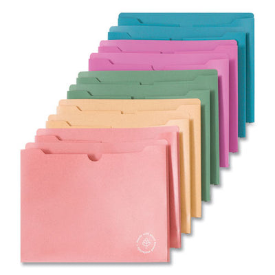U Eco Poly File Jackets, Straight Tab, Letter Size, Assorted, 10/pack