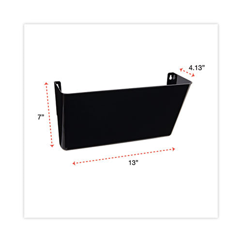 Wall File Pockets, Plastic, Letter Size, 13" X 4.13" X 7", Black