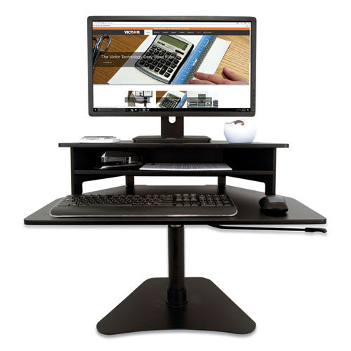 High Rise Adjustable Stand-up Desk Converter, 28" X 23" X 12" To 16.75", Black, Ships In 1-3 Business Days