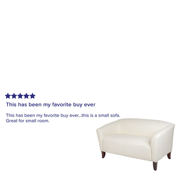 Ivory Leather Loveseat Miramar Office