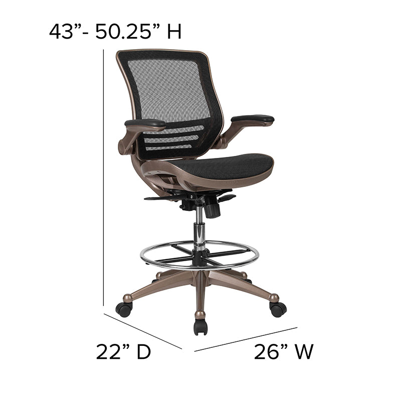 Black/gold Mesh Drafting Chair