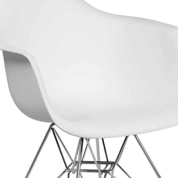 White Plastic/chrome Chair Miramar Office