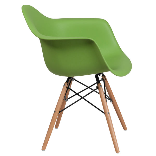 Green Plastic/wood Chair Miramar Office