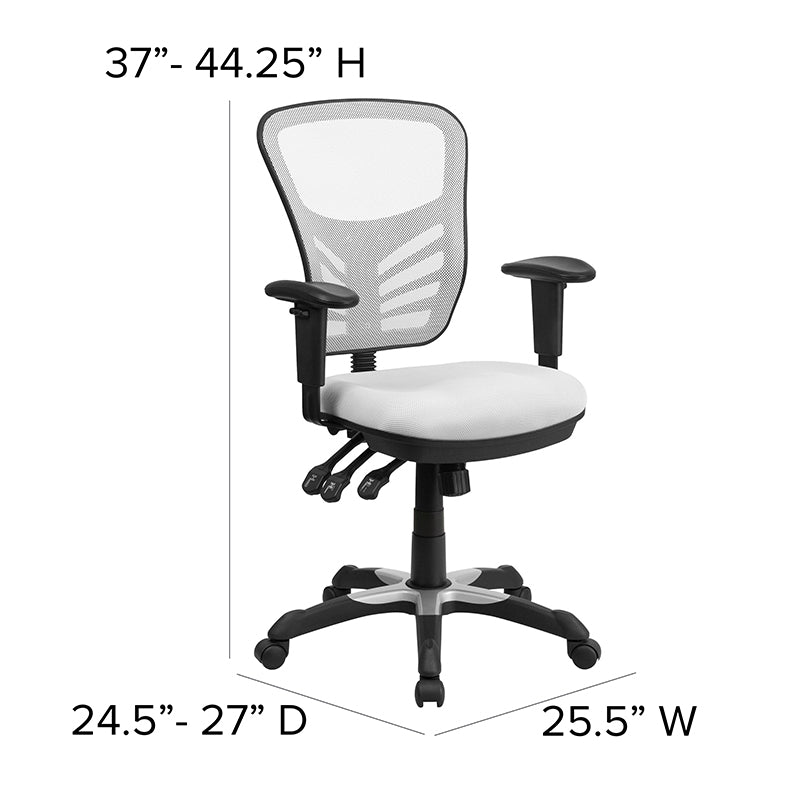 White Mid-back Mesh Chair