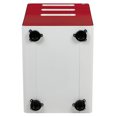 Drawer File Cabinet-white/red