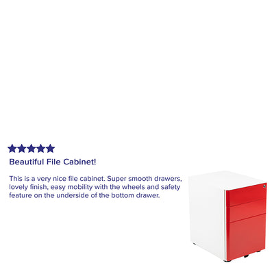Drawer File Cabinet-white/red