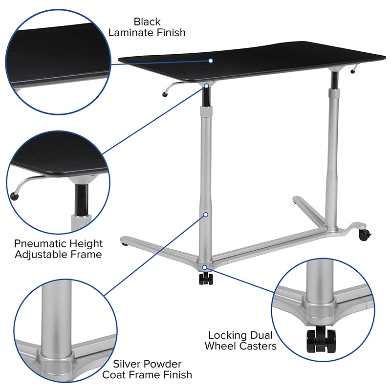 Black Sit-stand Computer Desk