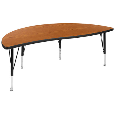 86" Oval Wave Oak Table Set