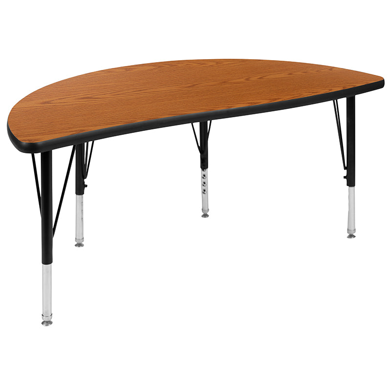 2pc 48" Circle Oak Table Set