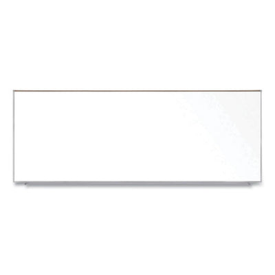 Magnetic Porcelain Whiteboard With Satin Aluminum Frame And Map Rail, 144.59 X 60.47, White Surface, Ships In 7-10 Bus Days