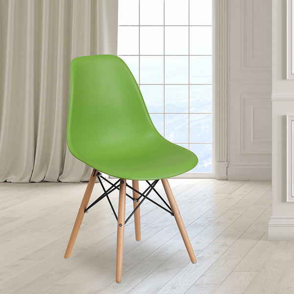 Green Plastic/wood Chair Miramar Office