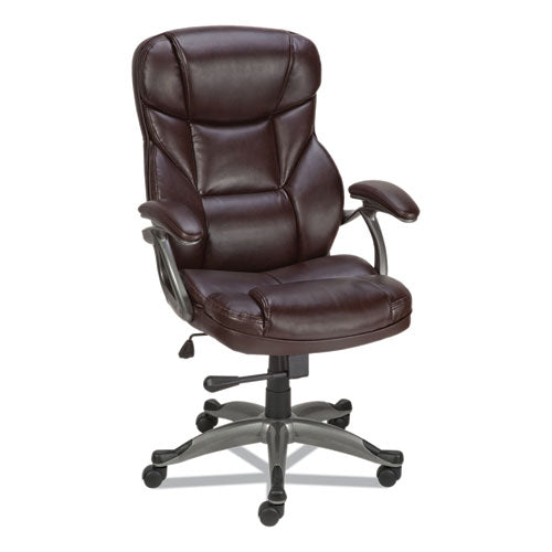 Alera Birns Series High-back Task Chair, Supports Up To 250 Lb, 18.11" To 22.05" Seat Height, Brown Seat/back, Chrome Base