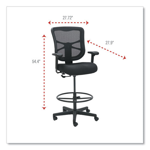 Alera Elusion Series Mesh Stool, Supports Up To 275 Lb, 22.6" To 31.6" Seat Height, Black