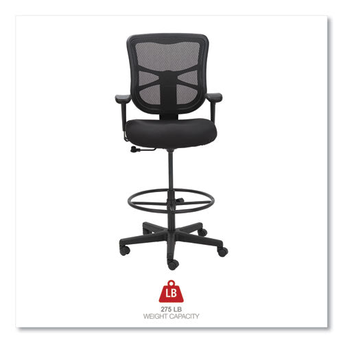 Alera Elusion Series Mesh Stool, Supports Up To 275 Lb, 22.6" To 31.6" Seat Height, Black