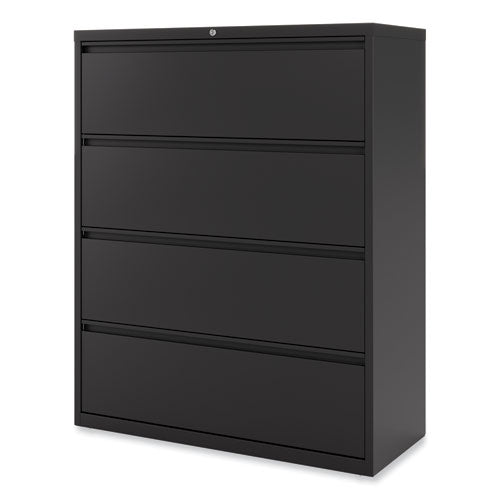 Lateral File, 4 Legal/letter-size File Drawers, Black, 42" X 18.63" X 52.5"