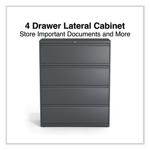Lateral File, 4 Legal/letter/a4/a5-size File Drawers, Charcoal, 42" X 18.63" X 52.5"