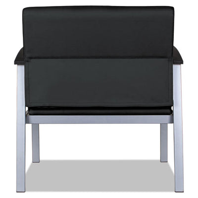 Alera Metalounge Series Bariatric Guest Chair, 30.51" X 26.96" X 33.46", Black Seat, Black Back, Silver Base