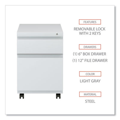 File Pedestal With Full-length Pull, Left Or Right, 2-drawers: Box/file, Legal/letter, Light Gray, 14.96" X 19.29" X 21.65"