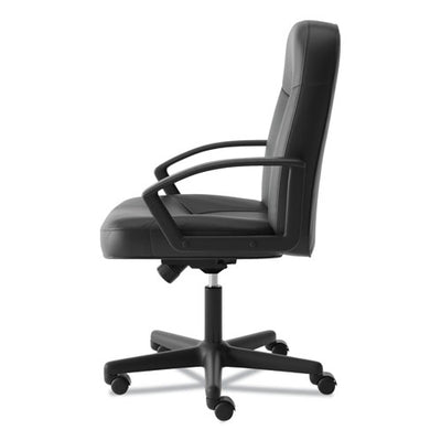 Hvl601 Series Executive High-back Leather Chair, Supports Up To 250 Lb, 17.44" To 20.94" Seat Height, Black