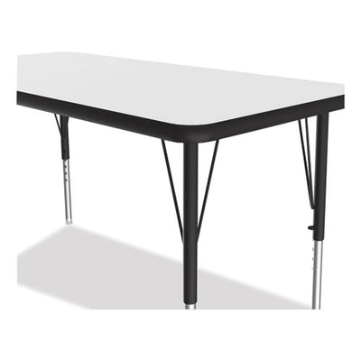 Markerboard Activity Tables, Rectangular, 48" X 24" X 19" To 29", White Top, Black Legs, 4/pallet, Ships In 4-6 Business Days