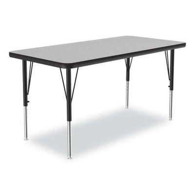 Adjustable Activity Table, Rectangular, 48" X 24" X 19" To 29", Granite Top, Black Legs, 4/pallet, Ships In 4-6 Business Days