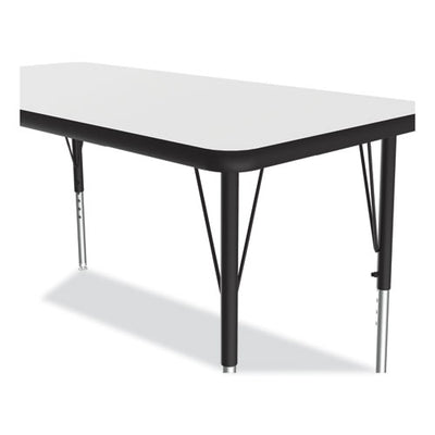 Markerboard Activity Tables, Rectangular, 60" X 24" X 19" To 29", White Top, Black Legs, 4/pallet, Ships In 4-6 Business Days
