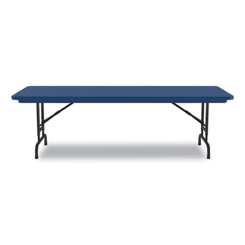 Adjustable Folding Tables, Rectangular, 60" X 30" X 22" To 32", Blue Top, Black Legs, 4/pallet, Ships In 4-6 Business Days