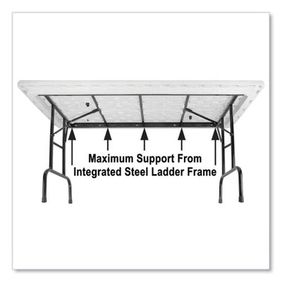 Adjustable Folding Tables, Rectangular, 72" X 30" X 22" To 32", Mocha Top, Brown Legs, 4/pallet, Ships In 4-6 Business Days