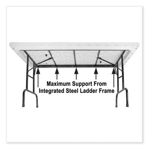 Adjustable Folding Tables, Rectangular, 72" X 30" X 22" To 32", Blue Top, Black Legs, 4/pallet, Ships In 4-6 Business Days