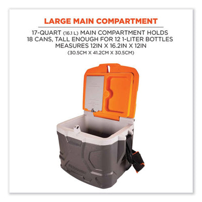 Chill-its 5170 17-quart Industrial Hard Sided Cooler, Orange/gray, Ships In 1-3 Business Days
