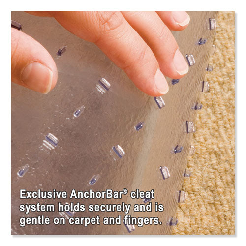 Everlife Light Use Chair Mat For Flat To Low Pile Carpet, Rectangular With Lip, 36 X 48, Clear
