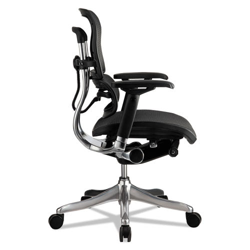 Ergohuman Elite Mid-back Mesh Chair, Supports Up To 250 Lb, 18.11" To 21.65" Seat Height, Black