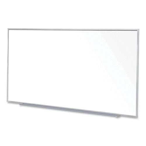 Magnetic Porcelain Whiteboard With Aluminum Frame, 120.59 X 60.47, White Surface, Satin Aluminum Frame,ships In 7-10 Bus Days