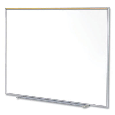 Magnetic Porcelain Whiteboard W/satin Aluminum Frame And Map Rail, 72.5 X 60.47, White Surface, Ships In 7-10 Business Days