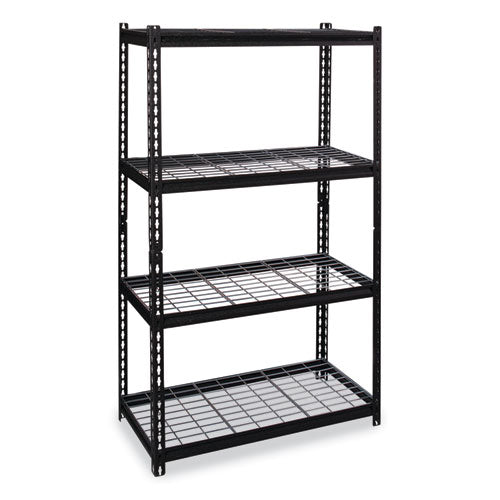 Iron Horse 2300 Wire Deck Shelving, Four-shelf, 36w X 18d X 60h, Black, Ships In 4-6 Business Days